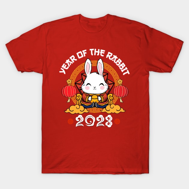 Year of the Rabbit 2023 Cute Rabbit Chinese New Year 2023 T-Shirt by Jhon Towel